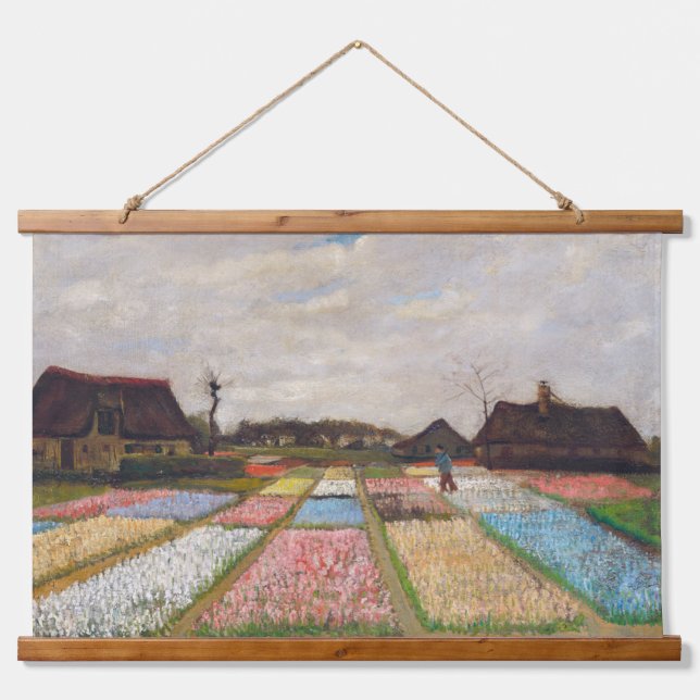Vincent van Gogh - Blume Beds in Holland Wandteppich Mit Holzrahmen (Vorne)