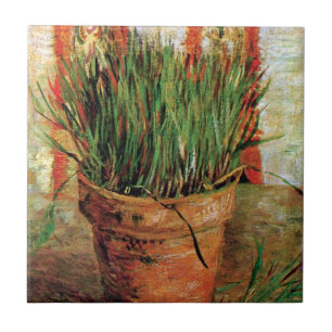 Vincent Van Gogh - Blumentopf mit Schnittlauch Fliese