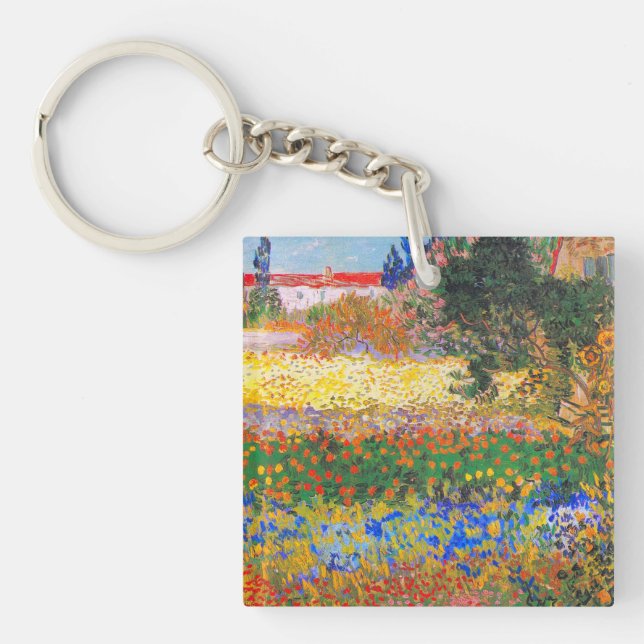 Vincent Van Gogh Blütengarten Schlüsselanhänger (Vorderseite)