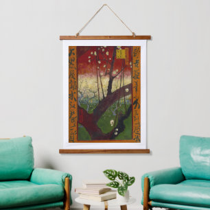 Vincent Van Gogh - Blütenpflanze Tree Wandteppich Mit Holzrahmen