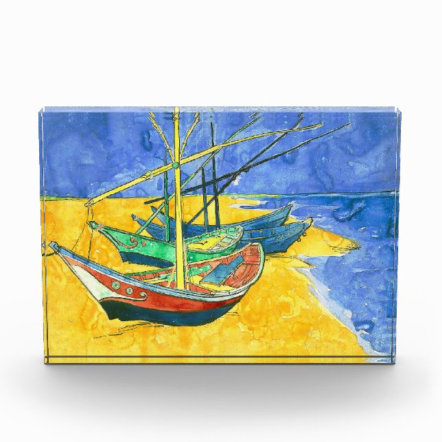 Vincent van Gogh Boats at Saintes-Marie watercol Fotoblock (Vorderseite)
