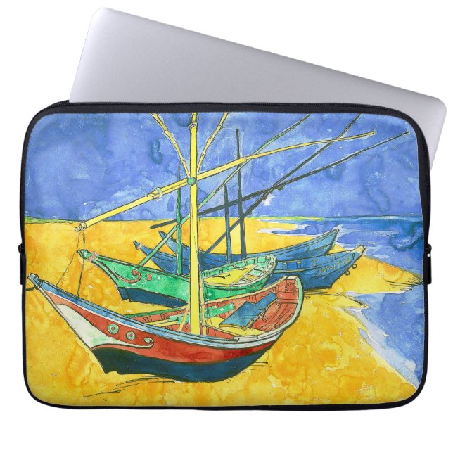 Vincent van Gogh Boats at Saintes-Marie watercol Laptopschutzhülle (Vorderseite)