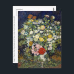 Vincent van Gogh - Bouquet der Blume in einer Vase Postkarte<br><div class="desc">Bouquet aus Blume in einer Vase / Chrysanthemen und wilde Blume in einer Vase - Vincent van Gogh,  Oil on Leinwand,  1890</div>