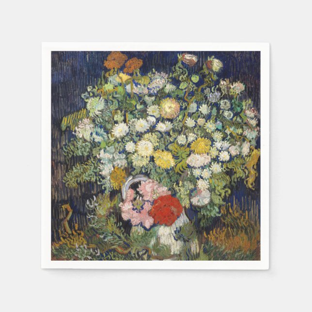 Vincent van Gogh - Bouquet der Blume in einer Vase Serviette (Vorderseite)
