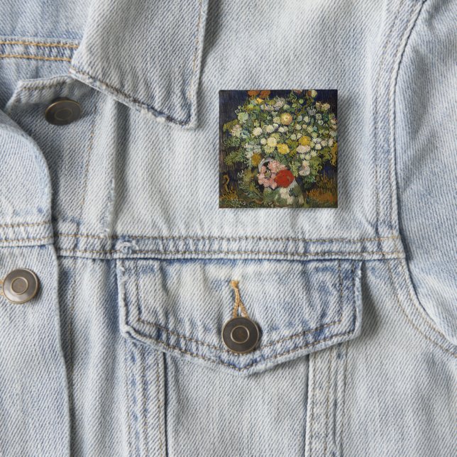 Vincent van Gogh Bouquet von Blume in einer Vase Button (Beispiel)