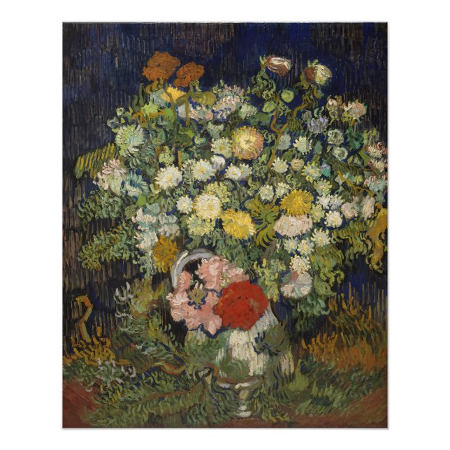 Vincent van Gogh Bouquet von Blume in einer Vase Poster (Vorderseite)