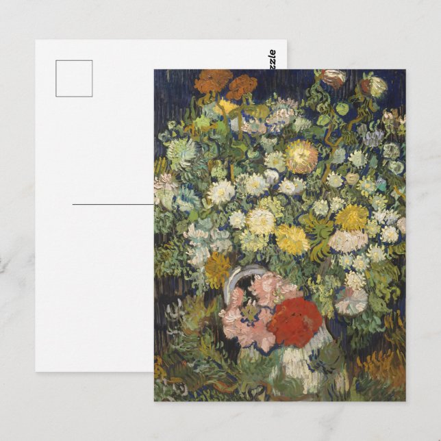 Vincent van Gogh Bouquet von Blume in einer Vase Postkarte (Vorne/Hinten)