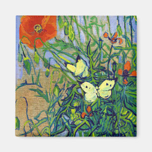 Vincent van Gogh Butterflies und Poppies Magnet
