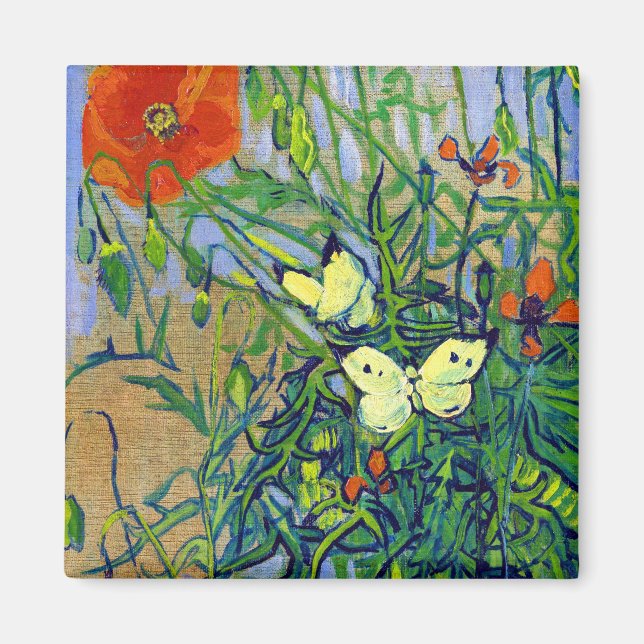 Vincent van Gogh Butterflies und Poppies Magnet (Vorne)