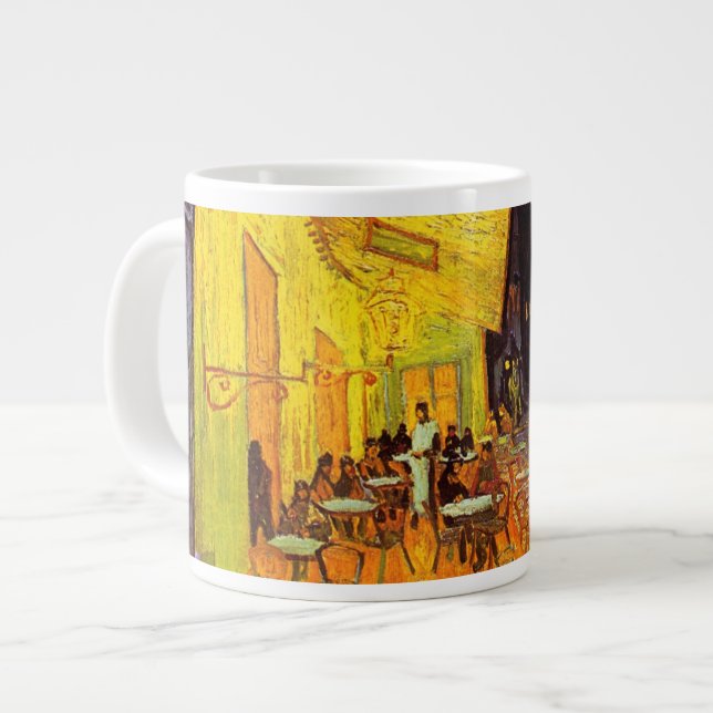 Vincent Van Gogh Cafe Terrace At Night Fine Art Jumbo-Tasse (Vorderseite Links)