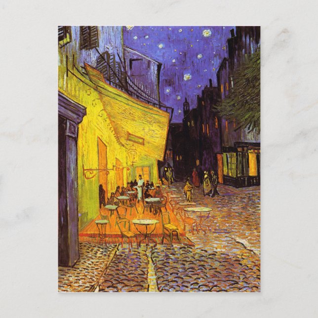 Vincent Van Gogh Cafe Terrace At Night Fine Art Postkarte (Vorderseite)