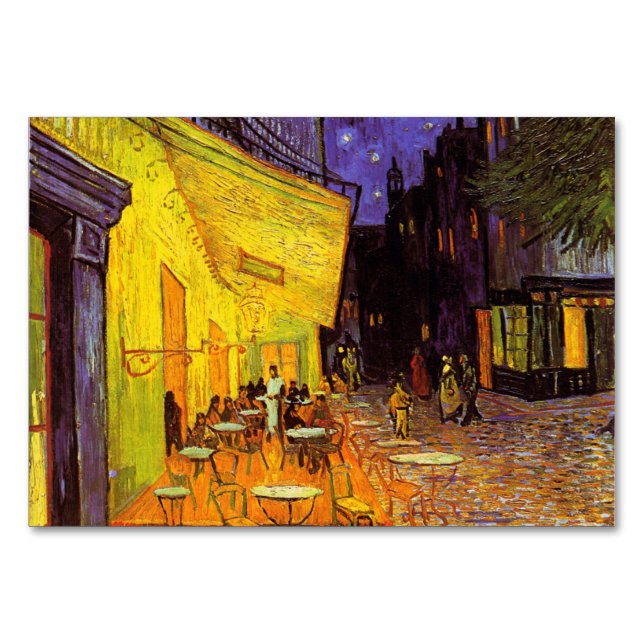 Vincent Van Gogh Cafe Terrace At Night Fine Art Tischnummer (Vorderseite)