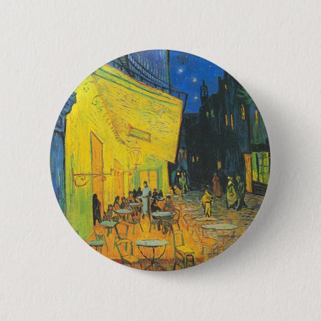 Vincent Van Gogh Café Terrasse am Abend Button (Vorderseite)