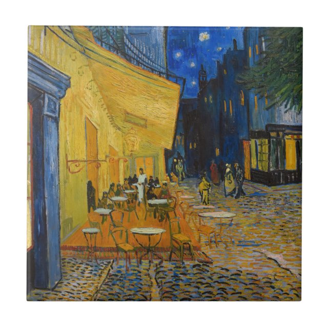 Vincent van Gogh - Café Terrasse am Abend Fliese (Vorderseite)