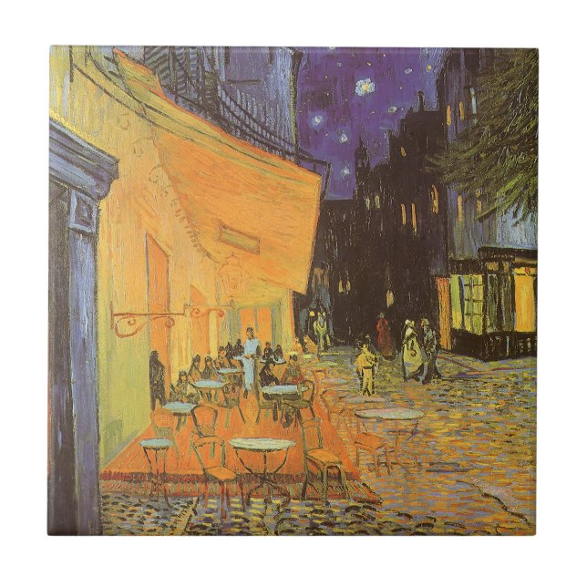 Vincent van Gogh - Café Terrasse am Abend Fliese (Vorderseite)