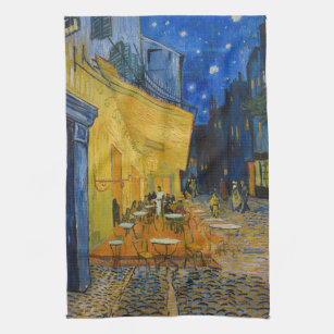 Vincent van Gogh - Café Terrasse am Abend Geschirrtuch