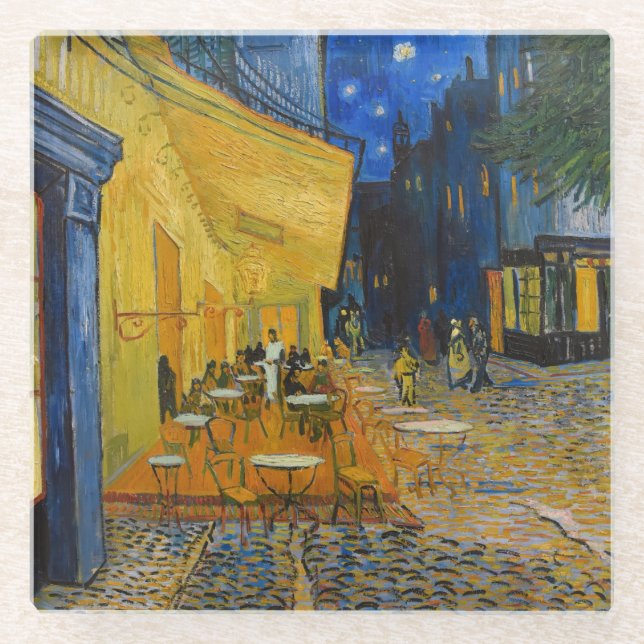 Vincent van Gogh - Café Terrasse am Abend Glasuntersetzer (Vorderseite)