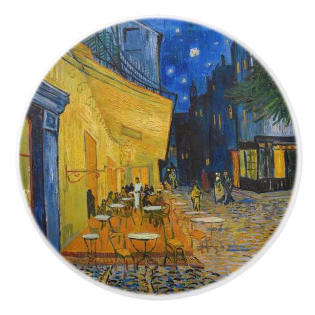 Vincent van Gogh - Café Terrasse am Abend Keramikknauf (Vorderseite)