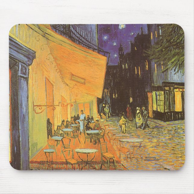 Vincent van Gogh - Café Terrasse am Abend Mousepad (Vorne)