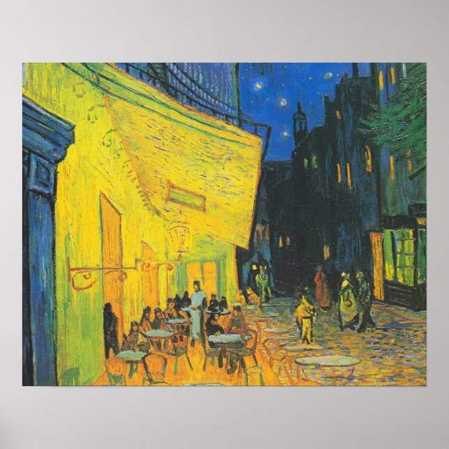 Vincent Van Gogh Café Terrasse am Abend Poster (Vorne)