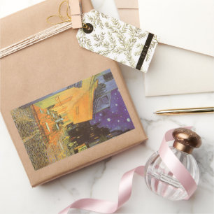 Vincent van Gogh - Café Terrasse am Abend Rechteckiger Aufkleber