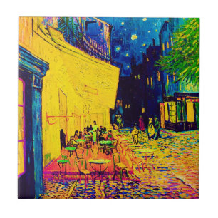 Vincent Van Gogh - Café Terrasse am Pop Art Fliese