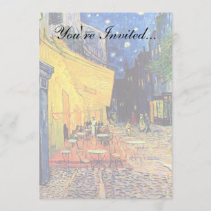 Vincent Van Gogh - Café-Terrasse bei Nacht Fine Ar Einladung