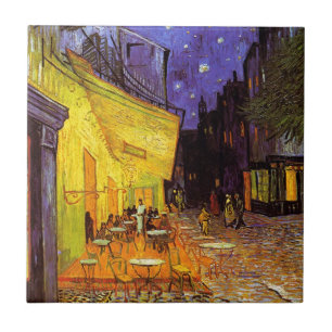 Vincent Van Gogh Café-Terrasse bei Nacht Fine Art Fliese