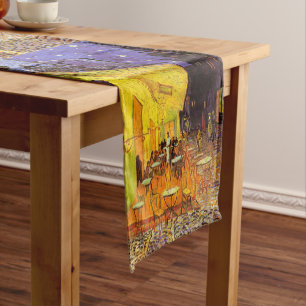 Vincent Van Gogh Café-Terrasse bei Nacht Fine Art Kurzer Tischläufer