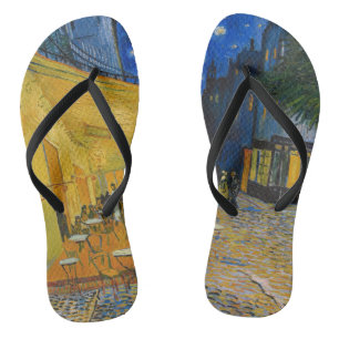 Vincent van Gogh - Café-Terrasse bei Nacht Flip Flops