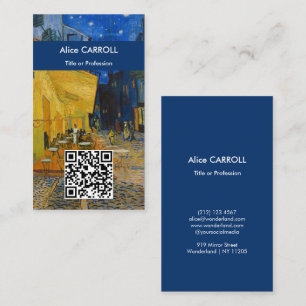 Vincent van Gogh - Café-Terrasse bei Nacht - QR Co Visitenkarte