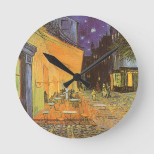 Vincent van Gogh - Café-Terrasse bei Nacht Runde Wanduhr