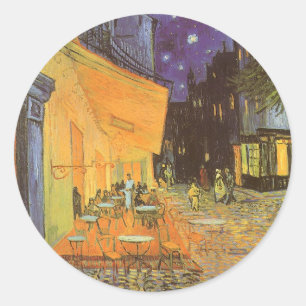 Vincent van Gogh - Café-Terrasse bei Nacht Runder Aufkleber
