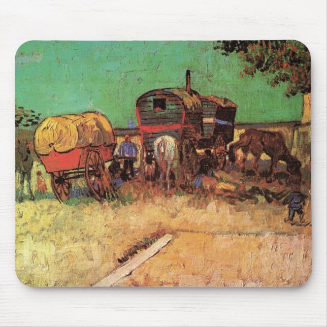 Vincent van Gogh - Campingplatz der Sinti und Roma Mousepad (Vorne)