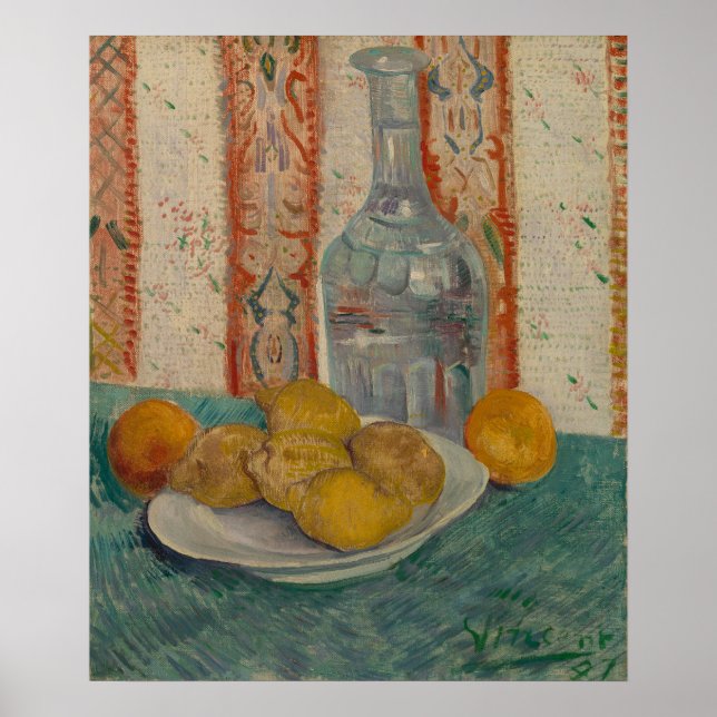 Vincent van Gogh Carafe und Gerichte mit Zitrusfrü Poster (Vorne)