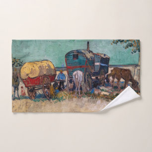 Vincent Van Gogh - Caravans, Sinti und Roma Camp b Badhandtuch Set