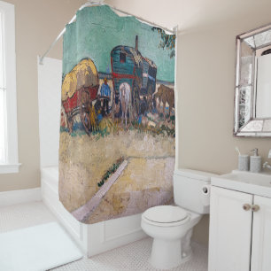 Vincent Van Gogh - Caravans, Sinti und Roma Camp b Duschvorhang