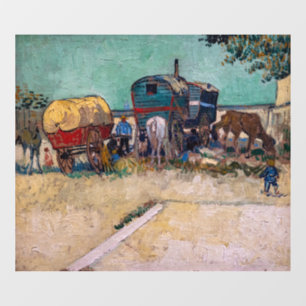 Vincent Van Gogh - Caravans, Sinti und Roma Camp b Fensteraufkleber