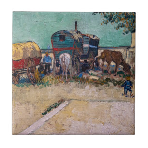 Vincent Van Gogh - Caravans, Sinti und Roma Camp b Fliese