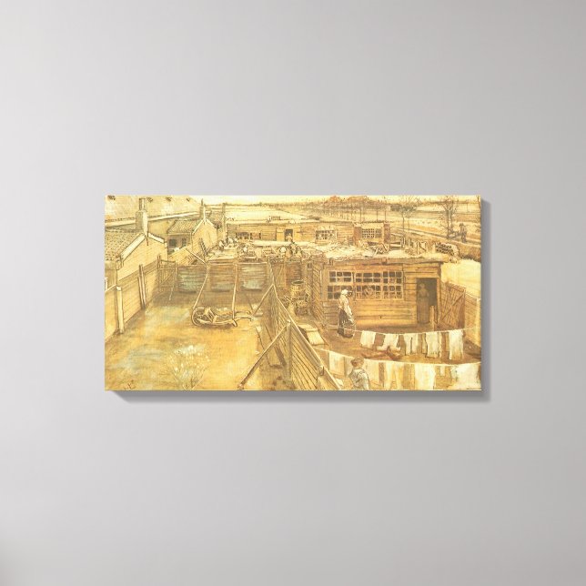 Vincent van Gogh - Carpenter's Yard and Wäsche Leinwanddruck (Vorderseite)