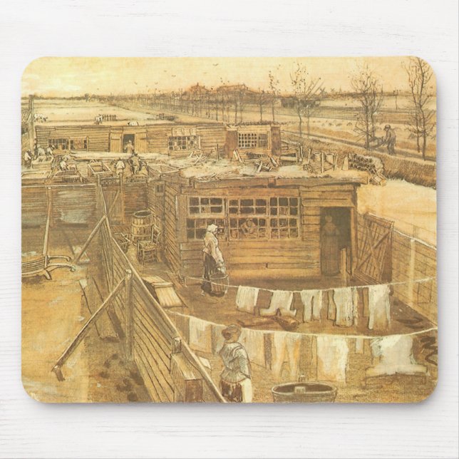 Vincent van Gogh - Carpenter's Yard and Wäsche Mousepad (Vorne)