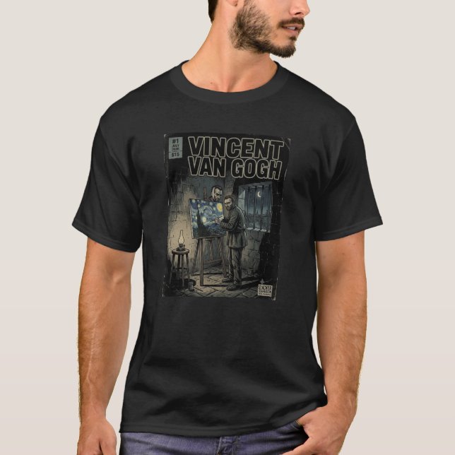 Vincent Van Gogh Comic-Book-Cover T-Shirt (Vorderseite)