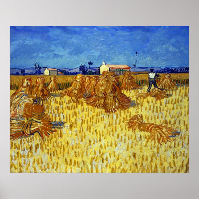 Vincent van Gogh Corn Harvest in der Provence Poster (Vorne)