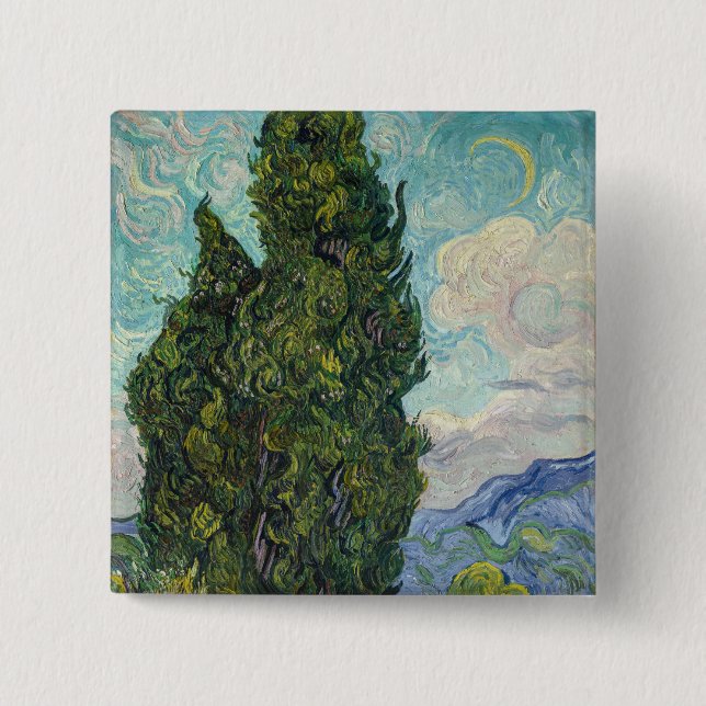 Vincent van Gogh - Cypresses Button (Vorderseite)