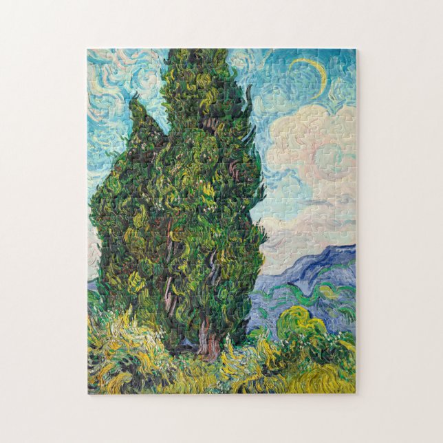 Vincent Van Gogh Cypresses Fine Art Art Puzzle (Vertikal)