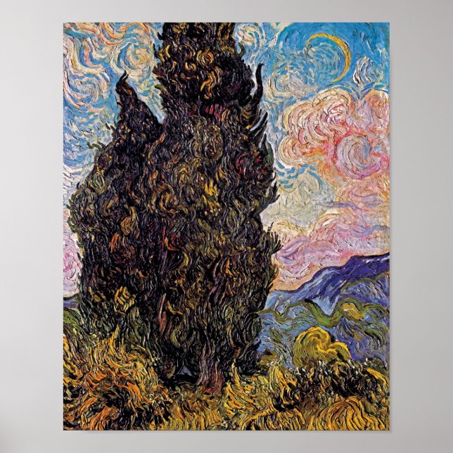 Vincent Van Gogh - Cypresses Fine Art Tree Lover Poster (Vorne)