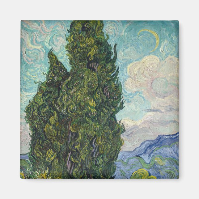 Vincent van Gogh - Cypresses Magnet (Vorne)