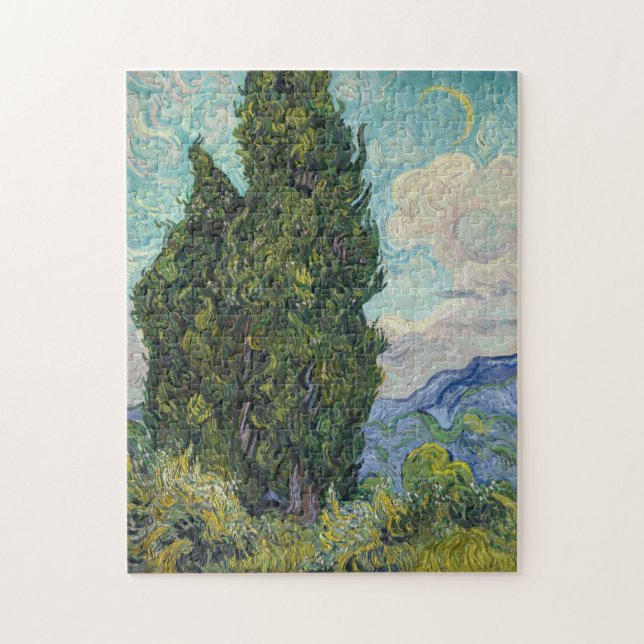 Vincent van Gogh - Cypresses Puzzle (Vertikal)