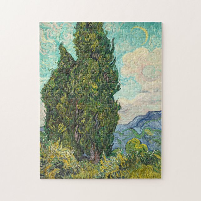 Vincent Van Gogh Cypresses Puzzle (Vertikal)