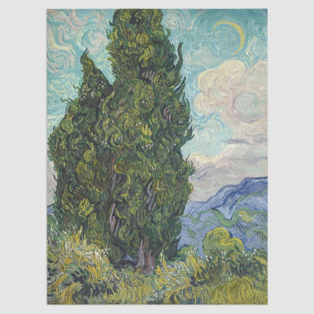 Vincent van Gogh - Cypresses Seidenpapier (Von Creator hochgeladen)